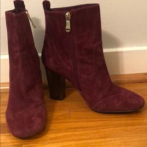 Burgundy Suede Bootie!